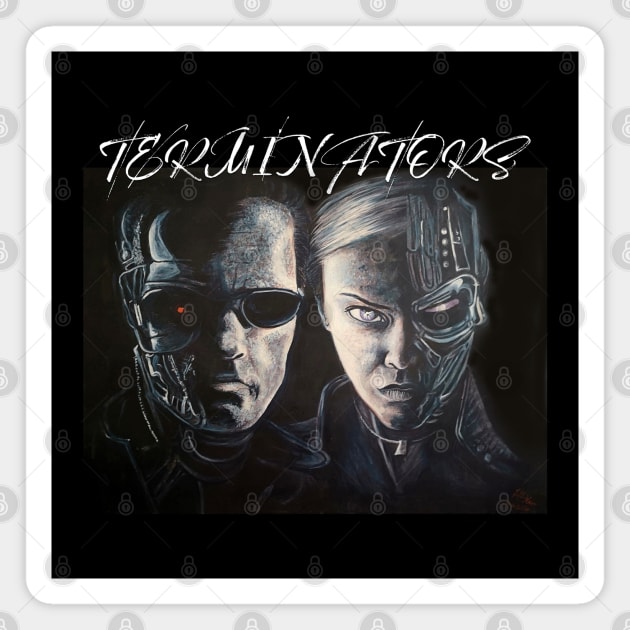 Terminators T101 & T-X Cyborg Assassins Magnet by Whites Designs